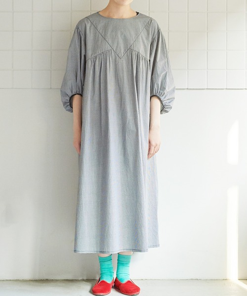 bulle de savon(ビュルデサボン)の「●gingham triangle ワンピース(ワンピース・レディース・ブラック/ブルー・FREE)」の13枚目の写真