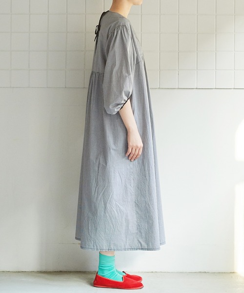 bulle de savon(ビュルデサボン)の「●gingham triangle ワンピース(ワンピース・レディース・ブラック/ブルー・FREE)」の14枚目の写真