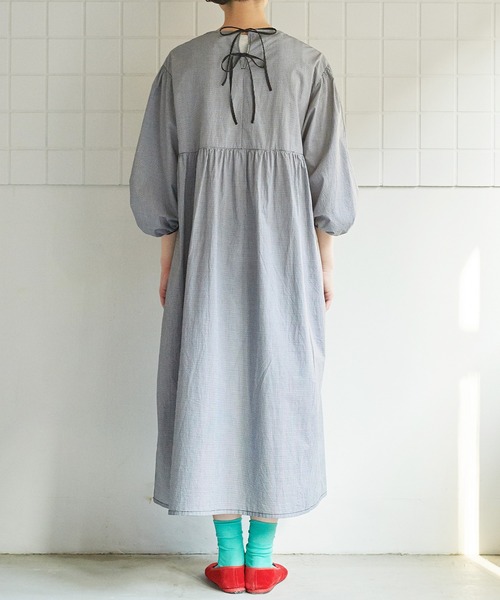 bulle de savon(ビュルデサボン)の「●gingham triangle ワンピース(ワンピース・レディース・ブラック/ブルー・FREE)」の15枚目の写真