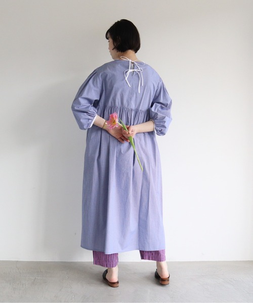 bulle de savon(ビュルデサボン)の「●gingham triangle ワンピース(ワンピース・レディース・ブラック/ブルー・FREE)」の19枚目の写真