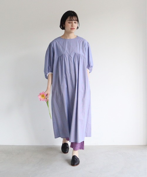 bulle de savon(ビュルデサボン)の「●gingham triangle ワンピース(ワンピース・レディース・ブラック/ブルー・FREE)」の20枚目の写真