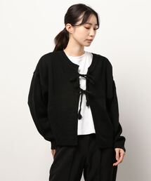 Samansa Mos2 | リボン前後着ニットカーディガン(カーディガン/ボレロ)