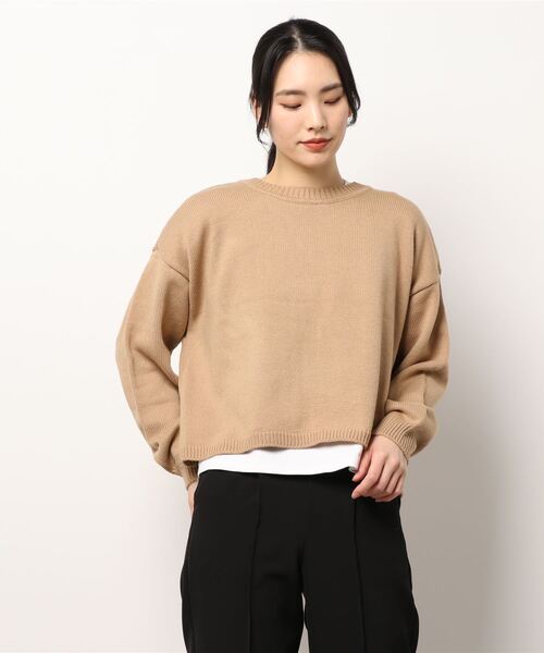 Samansa Mos2（サマンサ モスモス）の「リボン前後着ニットカーディガン（カーディガン/ボレロ・レディース・ブラック/ベージュ/レッド/キナリ・ﾌﾘ-）」の7枚目の写真