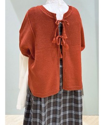 Samansa Mos2 | リボン前後着ニットカーディガン(カーディガン/ボレロ)