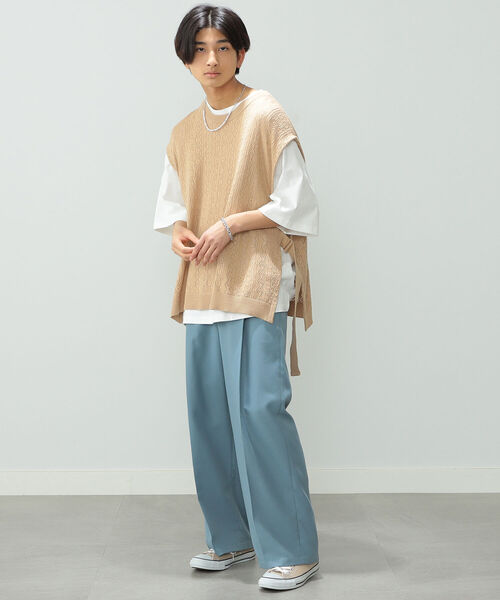 BeAMS DOT（ビームスドット）の「【WEB限定】BeAMS DOT / ワイド イージーパンツ 22SS（その他パンツ・メンズ・ベージュ/ブルー系その他・SMALL/MEDIUM/LARGE）」の9枚目の写真