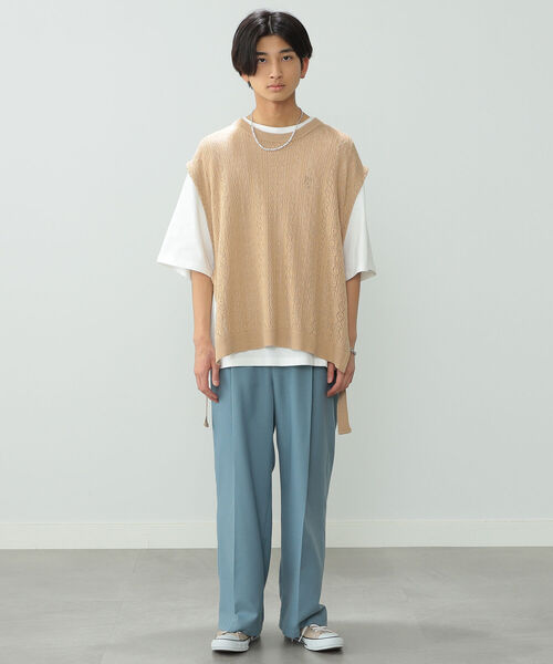 BeAMS DOT（ビームスドット）の「【WEB限定】BeAMS DOT / ワイド イージーパンツ 22SS（その他パンツ・メンズ・ベージュ/ブルー系その他・SMALL/MEDIUM/LARGE）」の4枚目の写真