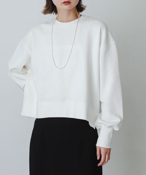 SENSE OF PLACE by URBAN RESEARCH（センスオブプレイスバイアーバンリサーチ）の「ルーズショートスウェットシャツ（スウェット・レディース・オフホワイト/ネイビー/ライトベージュ・ONE）」の20枚目の写真