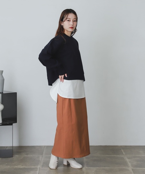 SENSE OF PLACE by URBAN RESEARCH（センスオブプレイスバイアーバンリサーチ）の「ルーズショートスウェットシャツ（スウェット・レディース・オフホワイト/ネイビー/ライトベージュ・ONE）」の12枚目の写真