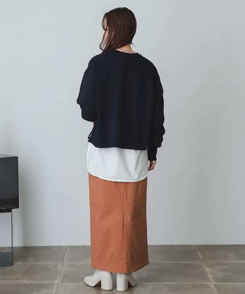 SENSE OF PLACE by URBAN RESEARCH（センスオブプレイスバイアーバンリサーチ）の「ルーズショートスウェットシャツ（スウェット・レディース・オフホワイト/ネイビー/ライトベージュ・ONE）」の22枚目の写真