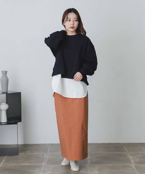 SENSE OF PLACE by URBAN RESEARCH（センスオブプレイスバイアーバンリサーチ）の「ルーズショートスウェットシャツ（スウェット・レディース・オフホワイト/ネイビー/ライトベージュ・ONE）」の9枚目の写真