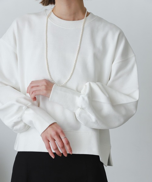 SENSE OF PLACE by URBAN RESEARCH（センスオブプレイスバイアーバンリサーチ）の「ルーズショートスウェットシャツ（スウェット・レディース・オフホワイト/ネイビー/ライトベージュ・ONE）」の19枚目の写真