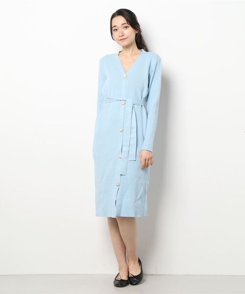 セール ベルト付け Vネックニットワンピース ワンピース Free Stylists フリー スタイリスト のファッション通販 Zozotown