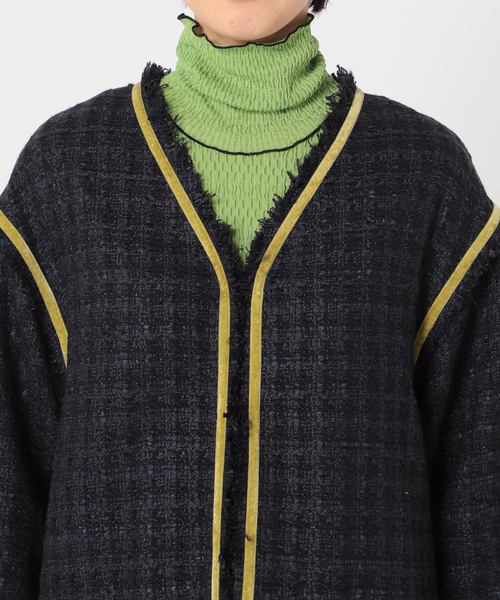 CITYSHOP（シティーショップ）の「FANCY TWEED ジャケット（ノーカラージャケット・レディース・ブラック/サックスブルー・36/38）」の12枚目の写真