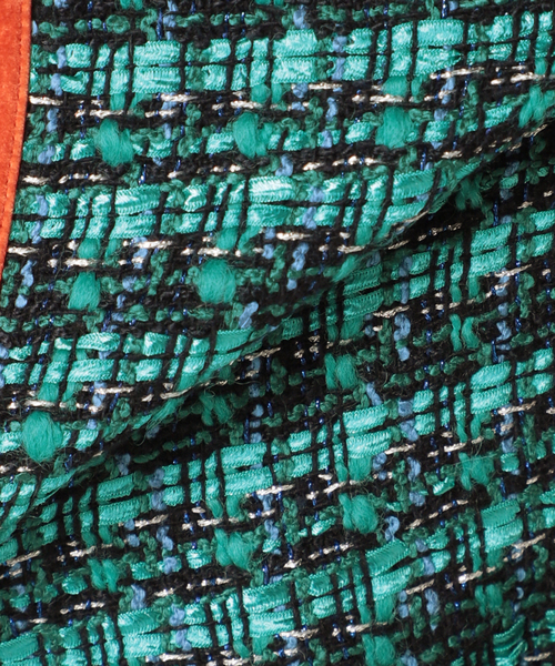 CITYSHOP（シティーショップ）の「FANCY TWEED ジャケット（ノーカラージャケット・レディース・ブラック/サックスブルー・36/38）」の22枚目の写真