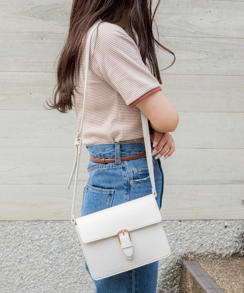 WEGO（ウィゴー）の「WEGO/ベルトフラップショルダー（ショルダーバッグ・レディース・オフホワイト/ブラック・FREE）」の18枚目の写真