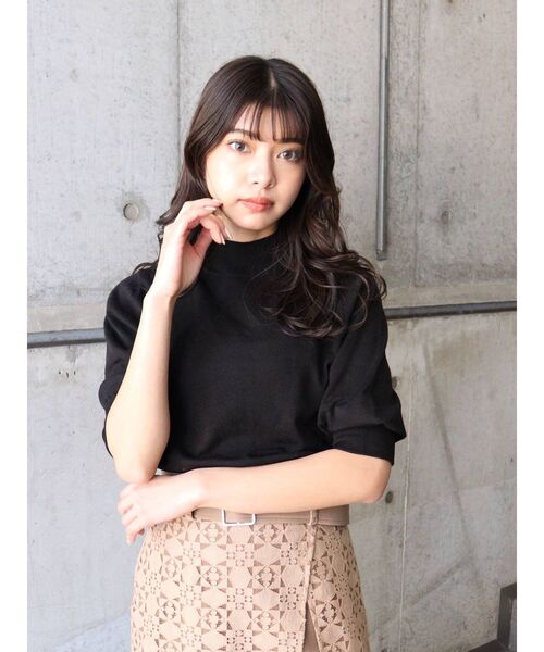 MURUA（ムルーア）の「ハーフスリーブパフニット（ニット/セーター・レディース・ブラック/ベージュ/ライトグリーン/アイボリー・FREE）」の8枚目の写真