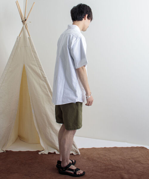 GEVACO（ゲバコ）の「【GEVACO/ゲバコ】丸えりOX 半袖プルオーバーシャツ（シャツ/ブラウス・メンズ・ホワイト/ホワイト系その他/サックスブルー・SMALL/MEDIUM/LARGE）」の12枚目の写真
