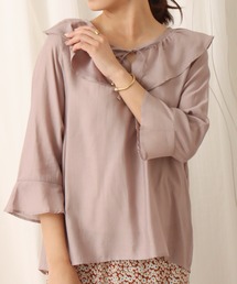 libelle more | 微光沢ラッフルカラーブラウス(シャツ/ブラウス)