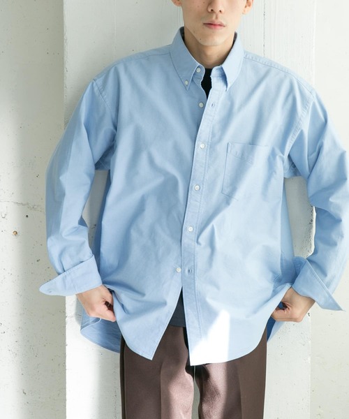 URBAN RESEARCH DOORS（アーバンリサーチドアーズ）の「オックスボタンダウンオーバーシャツ（シャツ/ブラウス・メンズ・ホワイト/ブルー・40/38）」の4枚目の写真