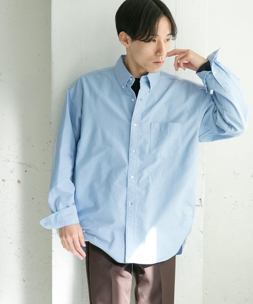 URBAN RESEARCH DOORS（アーバンリサーチドアーズ）の「オックスボタンダウンオーバーシャツ（シャツ/ブラウス・メンズ・ホワイト/ブルー・40/38）」の5枚目の写真