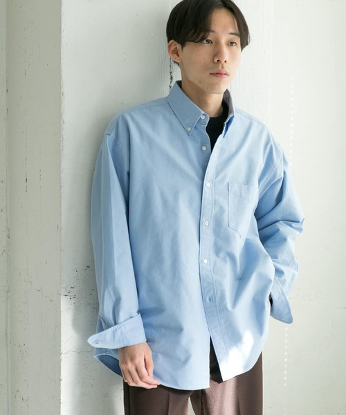URBAN RESEARCH DOORS（アーバンリサーチドアーズ）の「オックスボタンダウンオーバーシャツ（シャツ/ブラウス・メンズ・ホワイト/ブルー・40/38）」の6枚目の写真