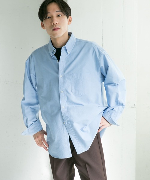 URBAN RESEARCH DOORS（アーバンリサーチドアーズ）の「オックスボタンダウンオーバーシャツ（シャツ/ブラウス・メンズ・ホワイト/ブルー・40/38）」の8枚目の写真