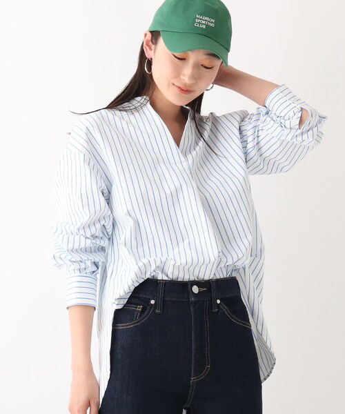 OPAQUE.CLIP（オペークドットクリップ）の「◆ヴィンテージタイプライター スキッパーシャツ（シャツ/ブラウス・レディース・ピンク系7/ブルー系7/ホワイト系/ライトブルー・42/38/40）」の3枚目の写真