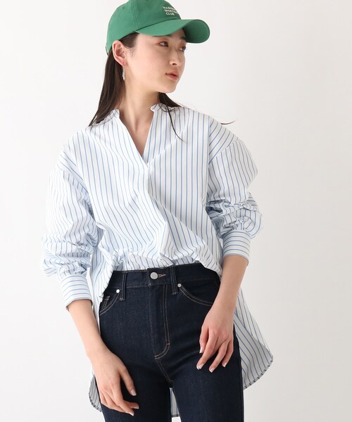 OPAQUE.CLIP（オペークドットクリップ）の「◆ヴィンテージタイプライター スキッパーシャツ（シャツ/ブラウス・レディース・ピンク系7/ブルー系7/ホワイト系/ライトブルー・42/38/40）」の9枚目の写真