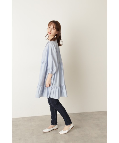 JILL STUART】ジルチュアート パフスリーブAラインチュニック JILL STUART】ジルチュアート パフスリーブAラインチュニック
