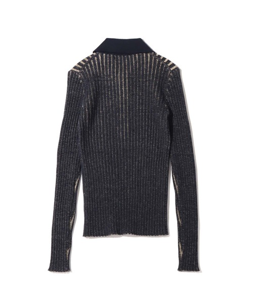 atmos pink（アトモスピンク）の「atmos pink 配色開襟リブニット（ニット/セーター・レディース・ブラウン/グリーン/ネイビー・FREE）」の7枚目の写真