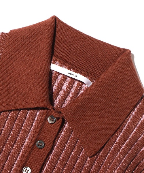 atmos pink（アトモスピンク）の「atmos pink 配色開襟リブニット（ニット/セーター・レディース・ブラウン/グリーン/ネイビー・FREE）」の13枚目の写真