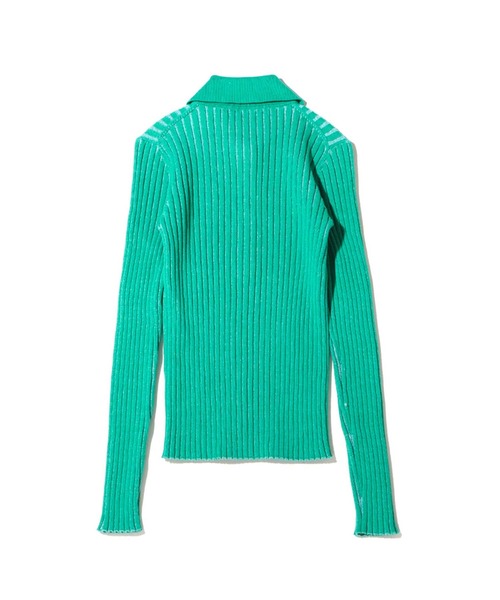 atmos pink（アトモスピンク）の「atmos pink 配色開襟リブニット（ニット/セーター・レディース・ブラウン/グリーン/ネイビー・FREE）」の17枚目の写真