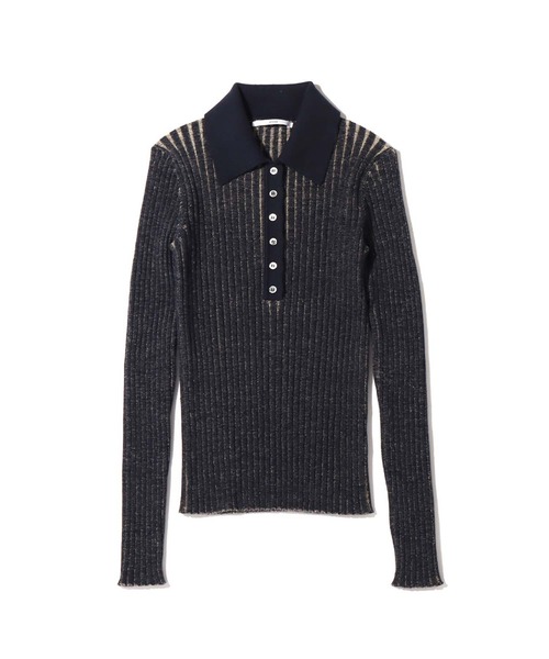 atmos pink（アトモスピンク）の「atmos pink 配色開襟リブニット（ニット/セーター・レディース・ブラウン/グリーン/ネイビー・FREE）」の6枚目の写真