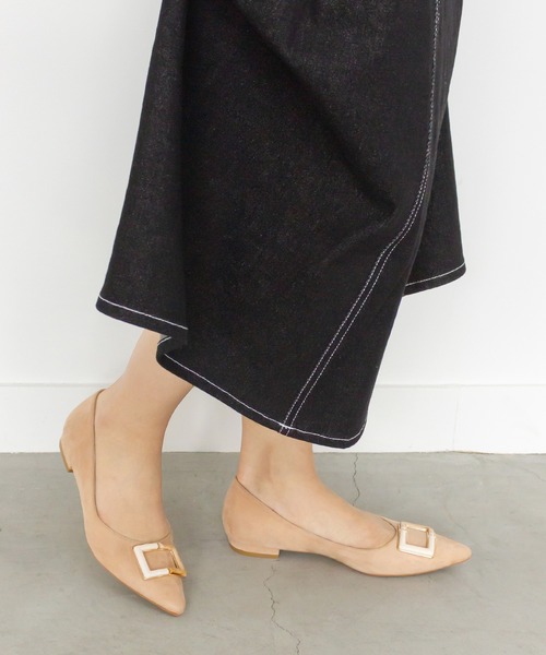 RANDA（ランダ）の「ストレスフリー/マーブルパーツフラットパンプス（パンプス・レディース・ブラック/オレンジ/アイボリー・23/24/25/22/22.5/24.5/23.5）」の3枚目の写真