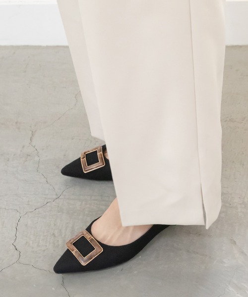 RANDA（ランダ）の「ストレスフリー/マーブルパーツフラットパンプス（パンプス・レディース・ブラック/オレンジ/アイボリー・23/24/25/22/22.5/24.5/23.5）」の2枚目の写真