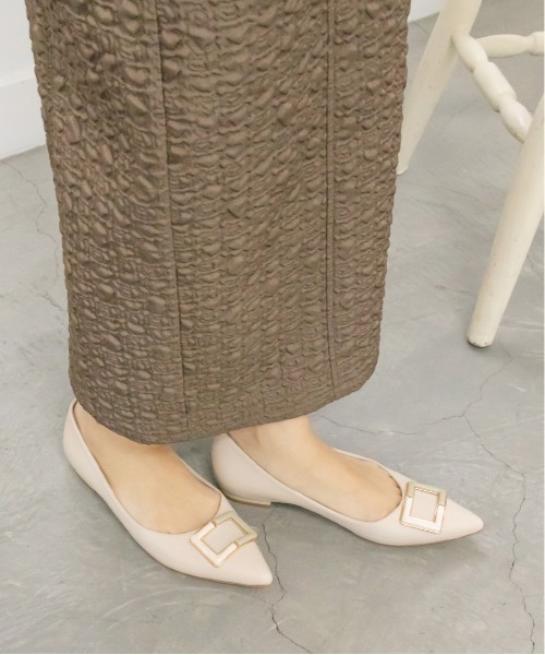 RANDA（ランダ）の「ストレスフリー/マーブルパーツフラットパンプス（パンプス・レディース・ブラック/オレンジ/アイボリー・23/24/25/22/22.5/24.5/23.5）」の5枚目の写真