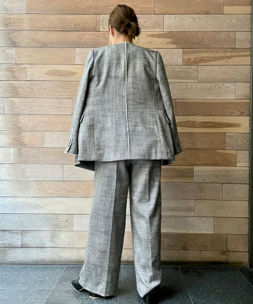journal standard L'essage（ジャーナルスタンダードレサージュ）の「シルクツイードタックパンツ◆（その他パンツ・レディース・アイボリー/ブラック・36/38）」の4枚目の写真