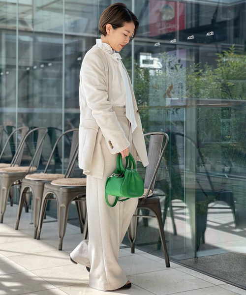 journal standard L'essage（ジャーナルスタンダードレサージュ）の「シルクツイードタックパンツ◆（その他パンツ・レディース・アイボリー/ブラック・36/38）」の14枚目の写真