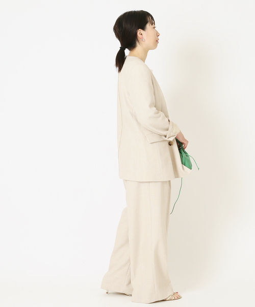 journal standard L'essage（ジャーナルスタンダードレサージュ）の「シルクツイードタックパンツ◆（その他パンツ・レディース・アイボリー/ブラック・36/38）」の20枚目の写真