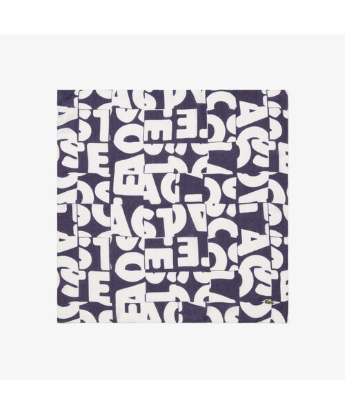 LACOSTE（ラコステ）の「ブランドネームロゴブロックプリントスカーフ（バンダナ/スカーフ・メンズ・ネイビー/ブルー・FREE）」の3枚目の写真