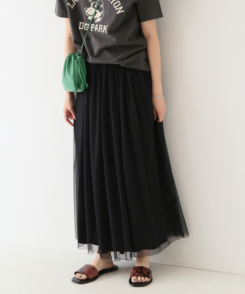 SLOBE IENA(スローブイエナ)の「チュールリバーシブルスカート◆(スカート・レディース・カーキ/ブラック・FREE)」の2枚目の写真