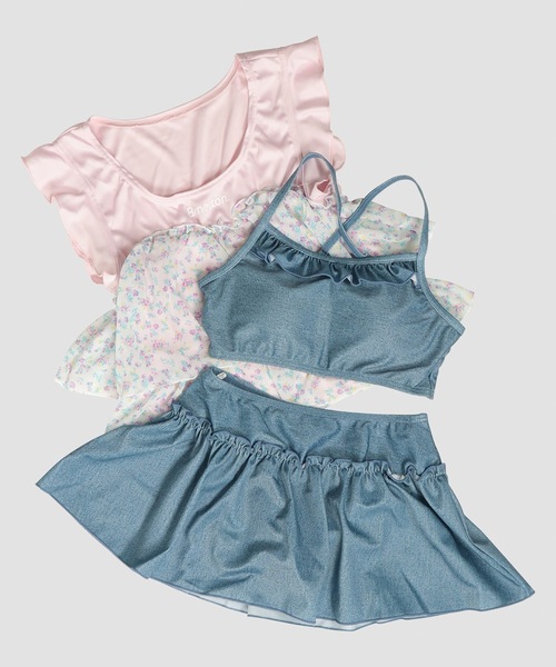 BENETTON (UNITED COLORS OF BENETTON)(ベネトンユナイテッドカラーズオブベネトン)の「【BENETTON:ベネトン】キッズカバーアップ付ビキニ3点セット 水着(水着・キッズ・ネイビー/ピンク・140/150/160/170)」の1枚目の写真