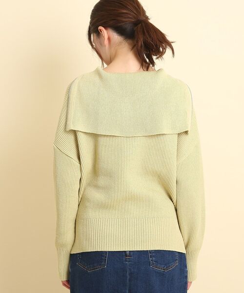 Dessin（デッサン）の「◆【洗える・日本製】ハーフジップニットプルオーバー＜S～L＞（ニット/セーター・レディース・ライトグレー/レモンイエロー/ホワイト系・01/02/03）」の6枚目の写真