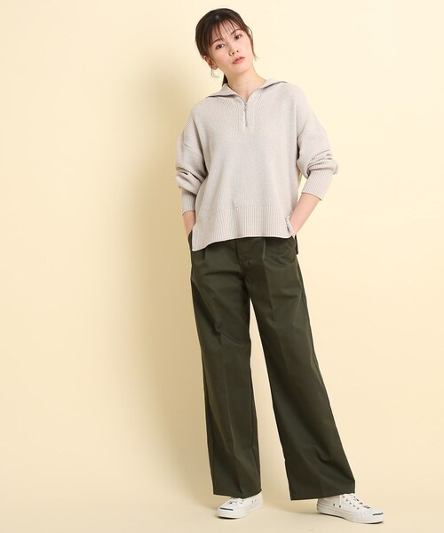 Dessin（デッサン）の「◆【洗える・日本製】ハーフジップニットプルオーバー＜S～L＞（ニット/セーター・レディース・ライトグレー/レモンイエロー/ホワイト系・01/02/03）」の15枚目の写真