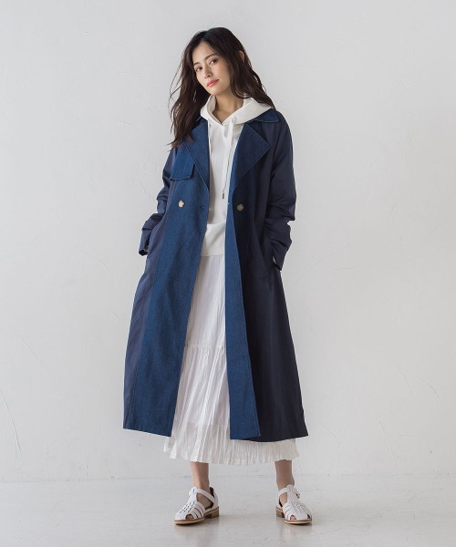 socolla（ソコラ）の「【socolla】星刺繍ジョーゼットドルマンフーディー≪洗濯機で洗える≫（パーカー・レディース・ベージュ/ブルー/オフホワイト・M）」の9枚目の写真