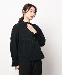 Samansa Mos2 | 胸元カットワーク刺繍ブラウス(シャツ/ブラウス)