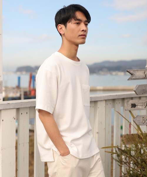 UNION STATION（ユニオンステーション）の「カラーカノコポケットＴシャツ（Tシャツ/カットソー・メンズ・ホワイト/ライトブルー/グリーン/オレンジ/マスタード/ブラウン・M/L）」の2枚目の写真