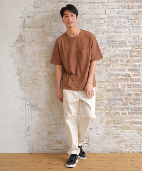 UNION STATION（ユニオンステーション）の「カラーカノコポケットＴシャツ（Tシャツ/カットソー・メンズ・ホワイト/ライトブルー/グリーン/オレンジ/マスタード/ブラウン・M/L）」の7枚目の写真