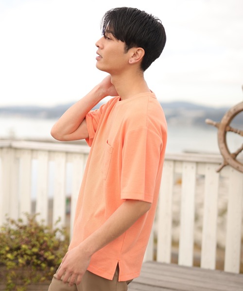 UNION STATION（ユニオンステーション）の「カラーカノコポケットＴシャツ（Tシャツ/カットソー・メンズ・ホワイト/ライトブルー/グリーン/オレンジ/マスタード/ブラウン・M/L）」の9枚目の写真