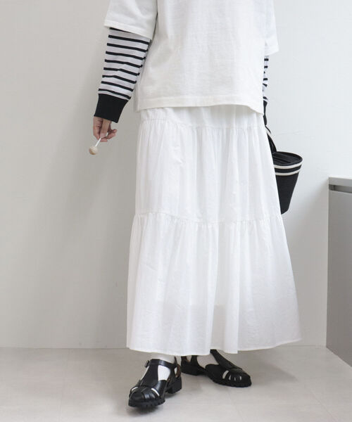 fredy emue（フレディエミュ）の「ティアードスカート（スカート・レディース・オフホワイト/ホワイト系その他5/ピンク/ブラック・38）」の17枚目の写真